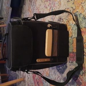 BLACK PICNIC TIME WINE & CHEESE TOTE/SHOULDER BAG